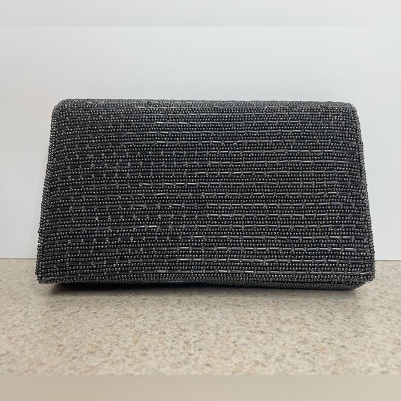 Vintage Handbags - Vintage Black Beaded Clutch Bag Sequin Elegant Cocktail Purse